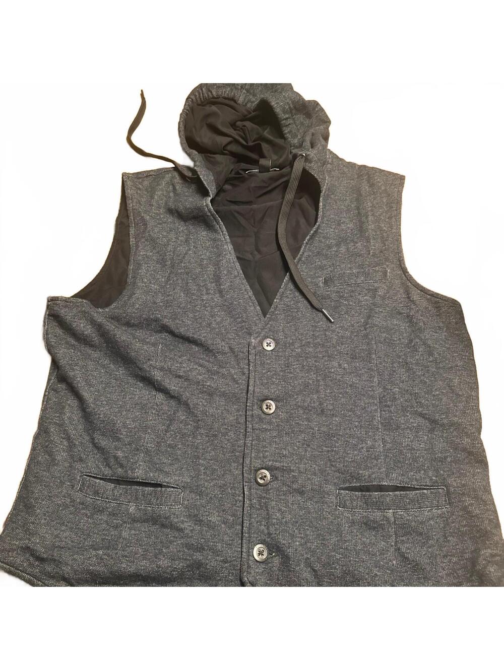 XXL Rock & Republic Grey Sleeveless Hoodie Winter Vest Mens